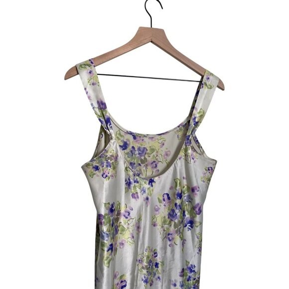 Vintage Natori x Neiman Marcus Floral Maxi Slip Dress Large - Picture 5 of 9